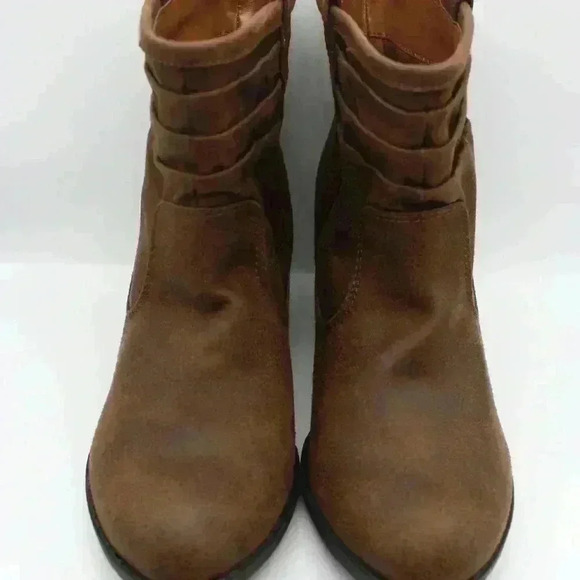 ANKLE BOOTS SIZE 7M ARIZONA WOMENS BOOTIE, BROWN MEMORY FOAM, BLOCK HEEL - Picture 6 of 10
